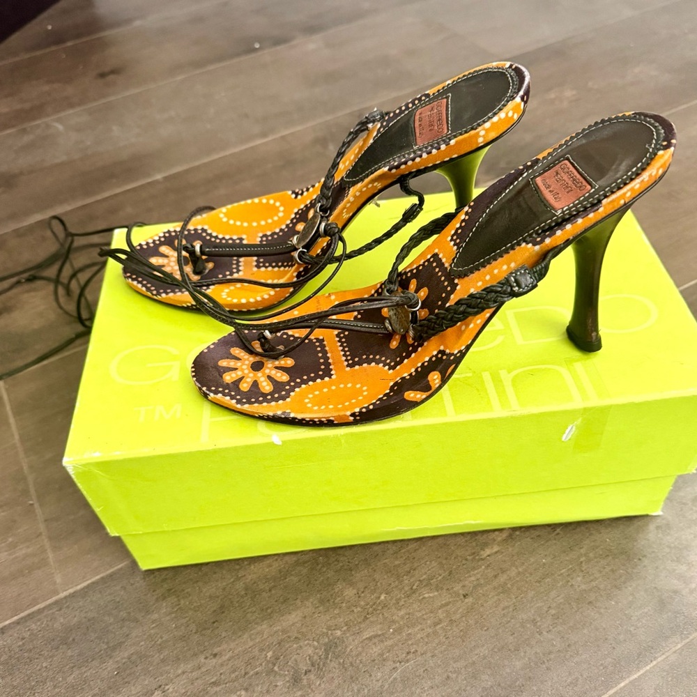 Goffredo Fantini size 7B , EU37 Orange and Brown Women's Heels